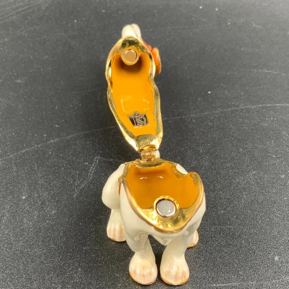 Jack Russell Dog Trinket Box Swarovski Crystals and Enameled Kingspoint